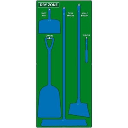 NMC National Marker Dry Zone Shadow Board, Green/Blue, 68 X 30, ACP, Aluminum Composite Panel - SB135ACP